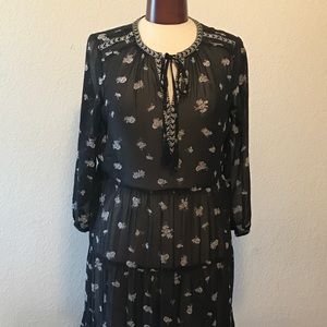 Daniel Rainn Black Floral Sheer Dress